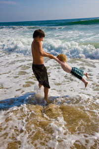 Brotherly love at the beach
