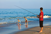 Beach Surf Fishing with Family