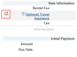 Uncheck box to Decline Travel Insurance