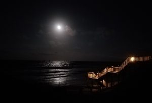 oceanfront at night