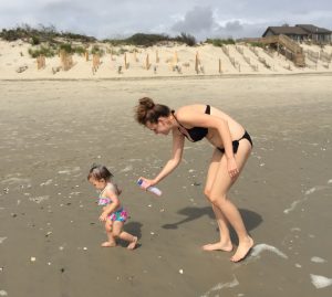toddler on beach