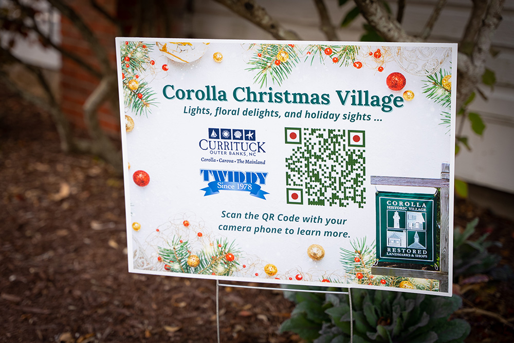 corolla christmas village sign