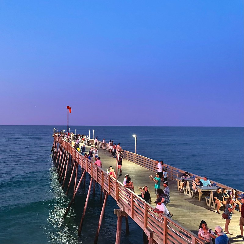 Avalon Pier Outer Banks in July night