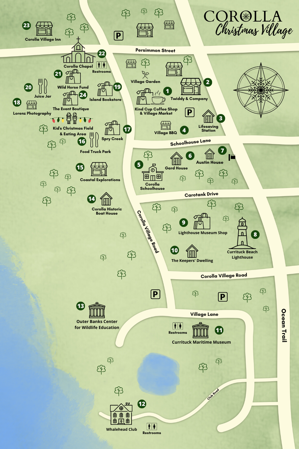 Corolla Village Walking Map