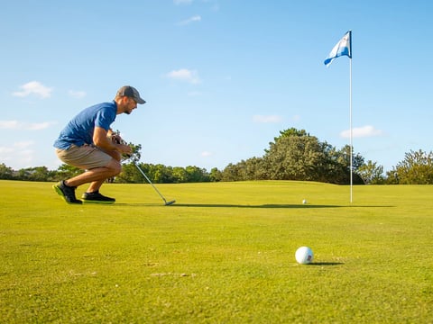 The weather is perfect for playing golf