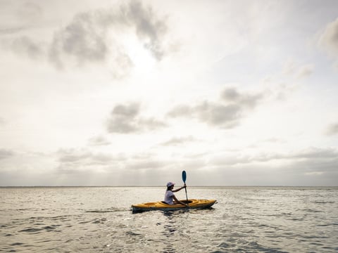 Kayaking or paddleboarding on the sound