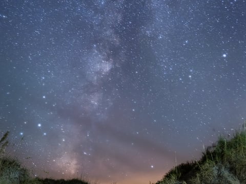 Stargazing at night