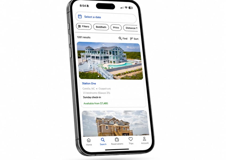 Find the perfect Outer Banks rental for your group.