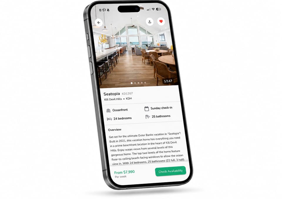 Book your dream Outer Banks vacation quickly and easily.