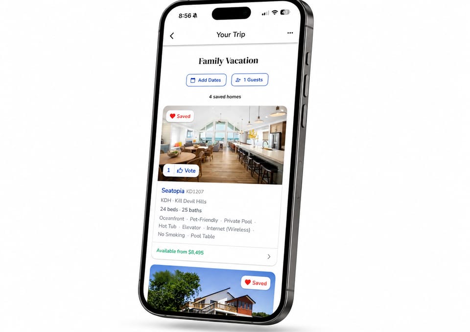Save your favorite homes and build a trip board with friends and family.